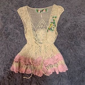 Free people brand crochet sweater